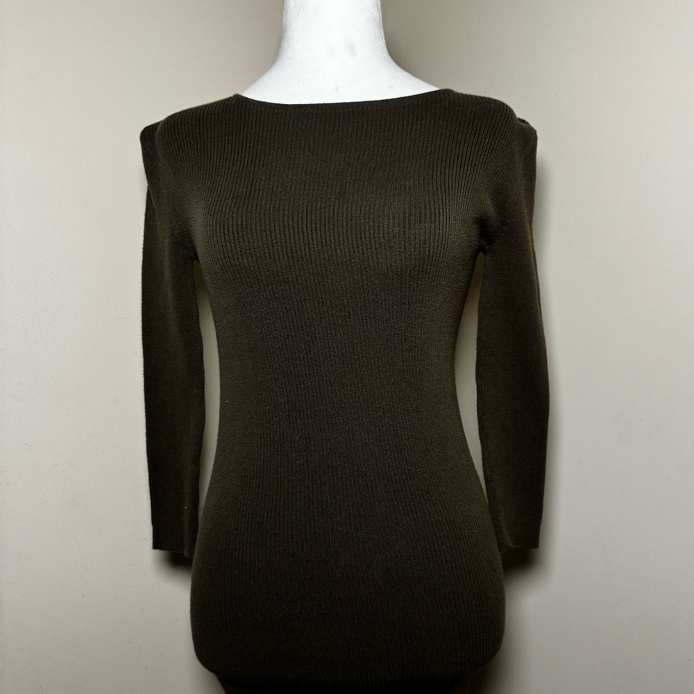 Forever 21 Khaki Ribbed Knit Sweater Dress